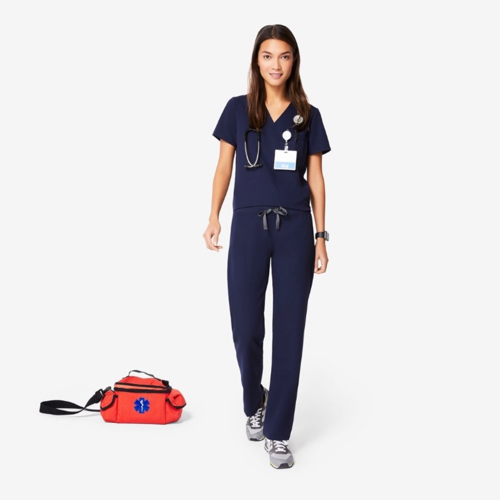 Navy figs scrub set